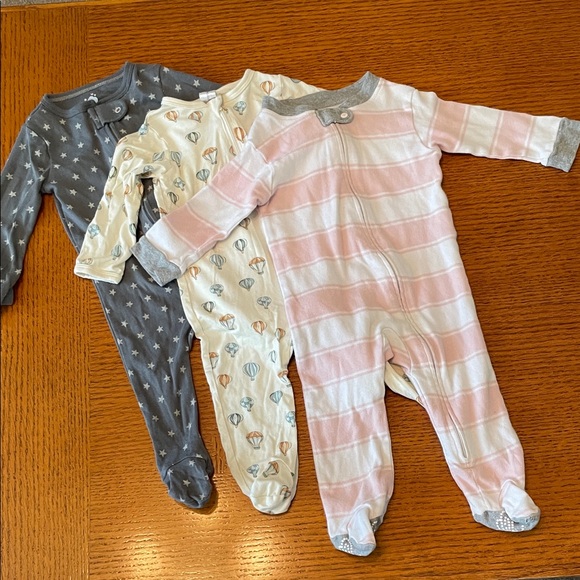 Burt's Bees Other - 3 Cozy Kids Sleepers - 3-6M